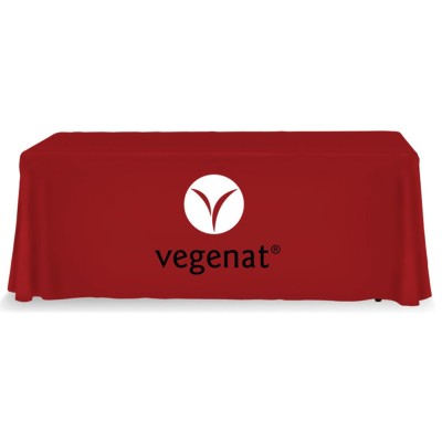 RED Table Throw 2 Color Logo Print 6 ft. or 8ft. ( 3-sided or 4-sided option)